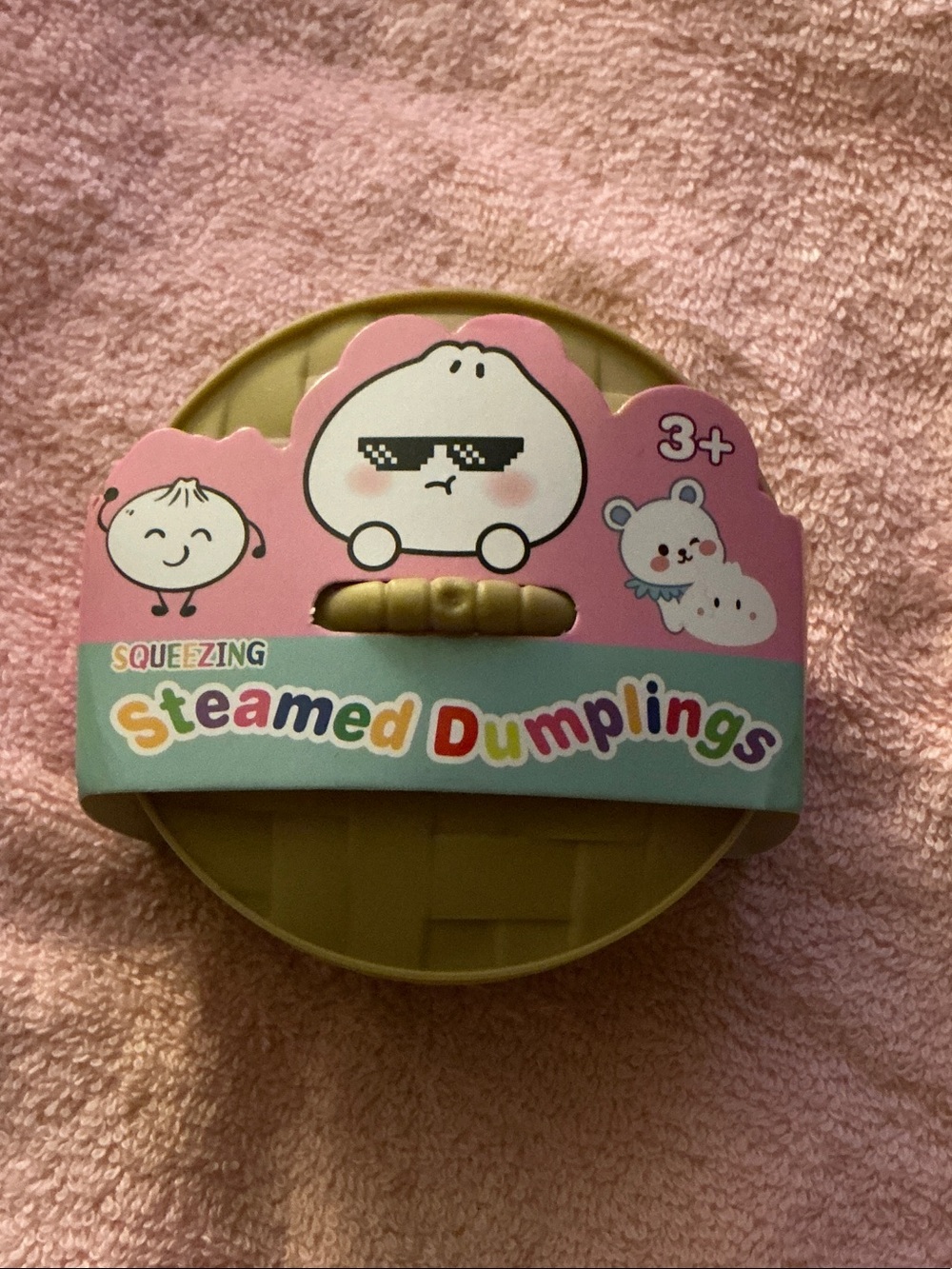 Squeezing Steamed Surprise Glitter Dumplings Stress Squishy.